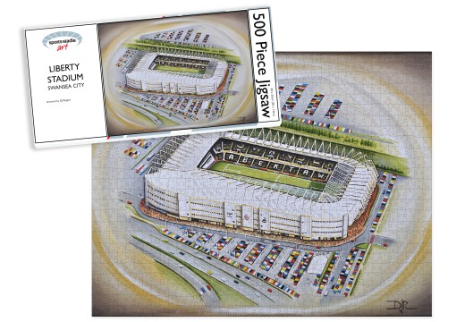 Swansea City FC Liberty Stadium Art Jigsaw Puzzle